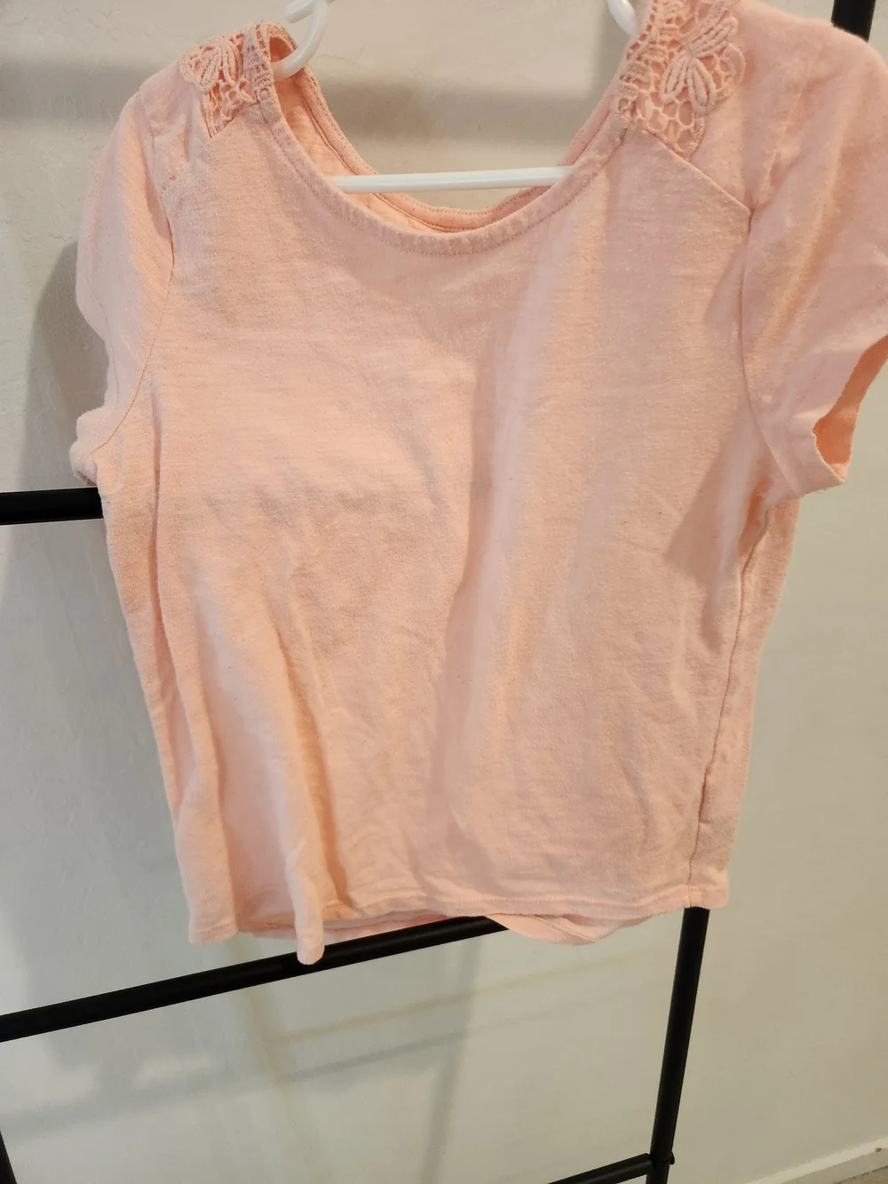 GAP Girls' Peach Crochet Detail Tee